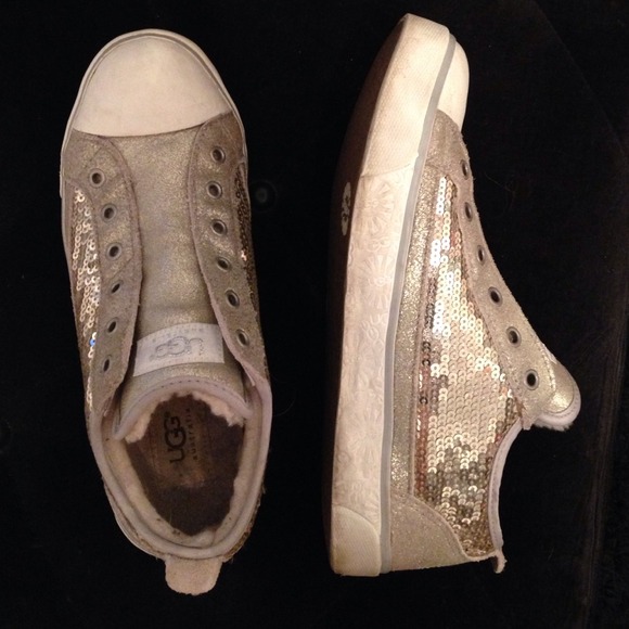 Sequined, lace less Ugg sneakers