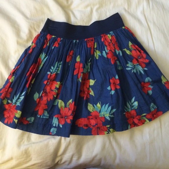 high waisted floral skirt