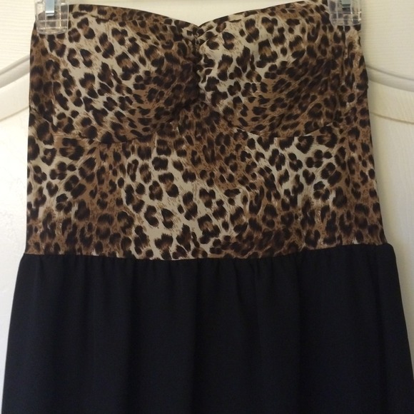 cheetah high-low homecoming dress