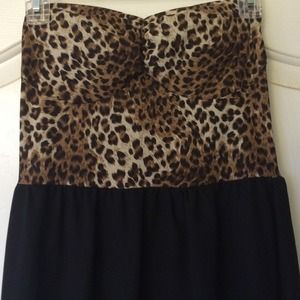 cheetah high-low homecoming dress