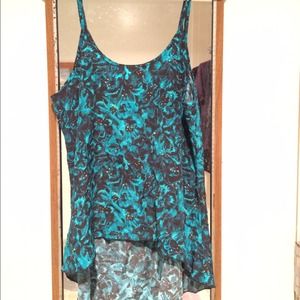 Silk, teal-colored top; brand new