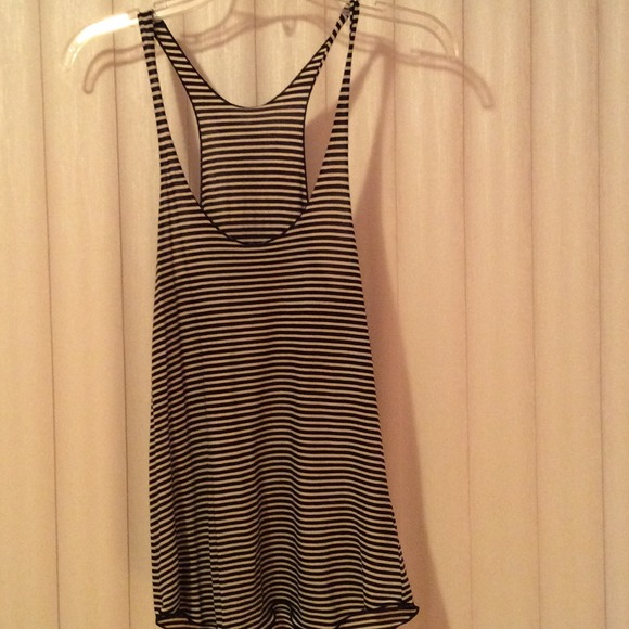 Black and white striped American apparel top