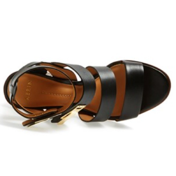 New Black Leather AERIN Mcelroy Sandals - Picture 3 of 4