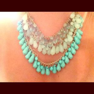 Aqua/Turquoise Statement Necklace