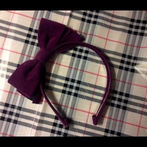 Purple hair band with bow