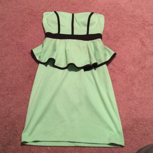 Green peplum party dress