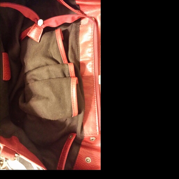 Zebra print w red detail fantastic bag! Like new!! - Picture 2 of 2