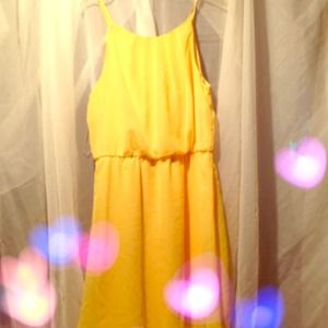 Yellow Chiffon Lined Dress