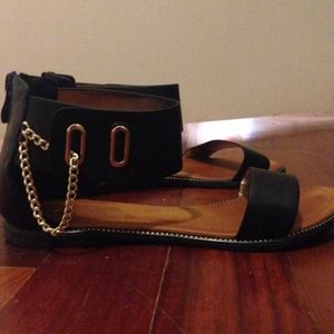 Black ankle strap sandals