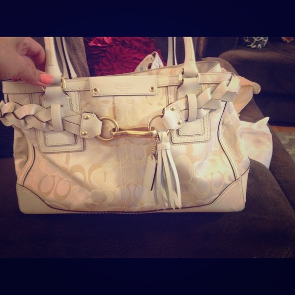 Coach Hampton signature braided carryall