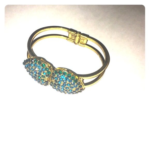Gold and Turquoise clamp bracelet