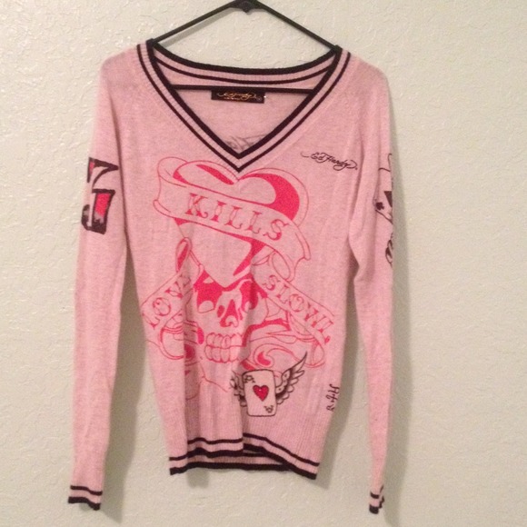 Beige Ed Hardy Thin Sweater