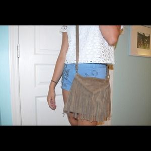 Brandy Melville fringe cross body handbag