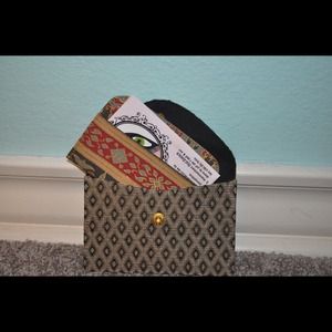 Hand painted Thai silk cardholder and wallet