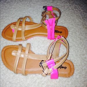 Brown & pink sandals 😀