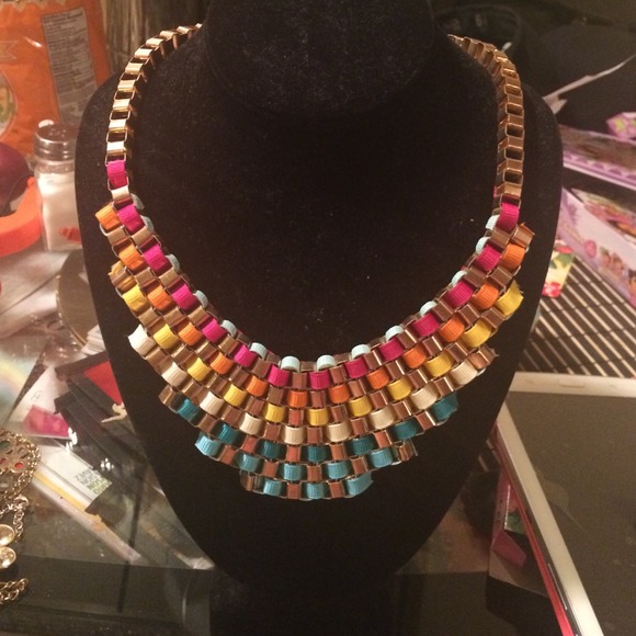 Colorful bib statement necklace!