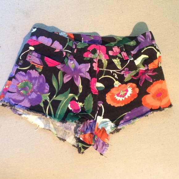 Pencey Denim - High waist printed denim shorts