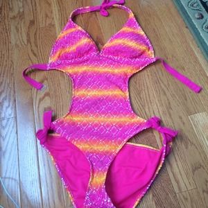 Pink and Orange Monokini