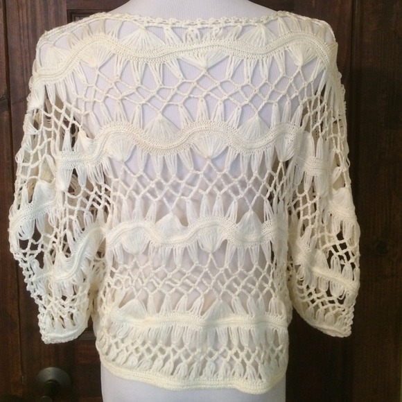 White Crochet Top Knit - Picture 3 of 4