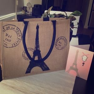 Adorable shabby chic Paris tote - NWOT