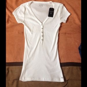 Guess Tee w/ Crystal Buttons NWT
