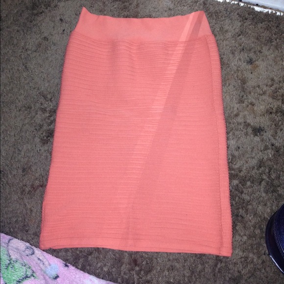 peach high waisted skirt