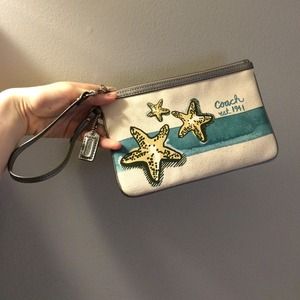 Coach starfish print clutch