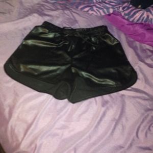 Leather sport shorts