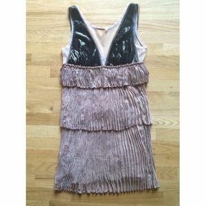 BCBG MAXAZRIA nude and black cocktail dress