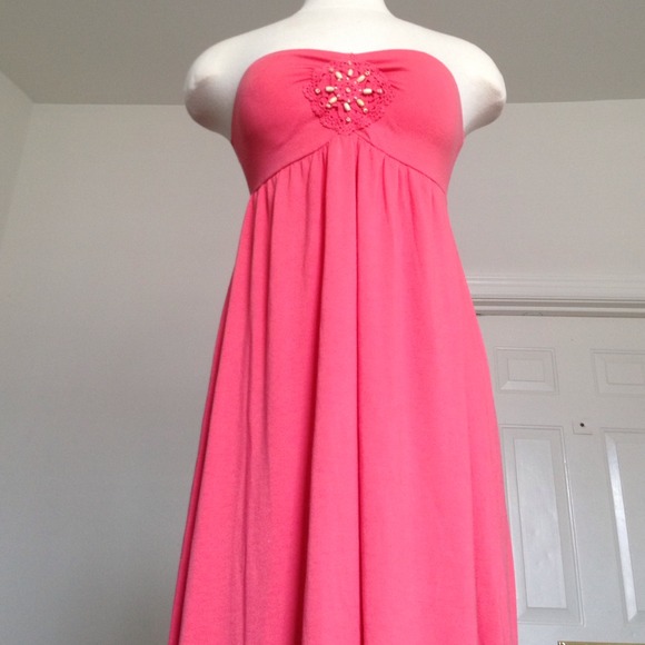 Dresses & Skirts - Coral boho crochet maxi dress