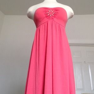 Coral boho crochet maxi dress