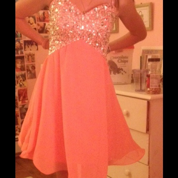 Pink strapless dress