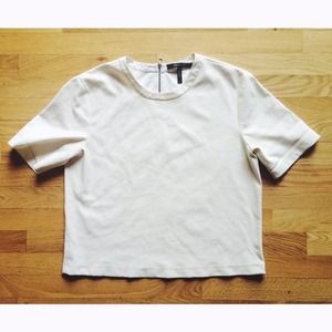 BCBG MAXAZRIA White Leather Tee