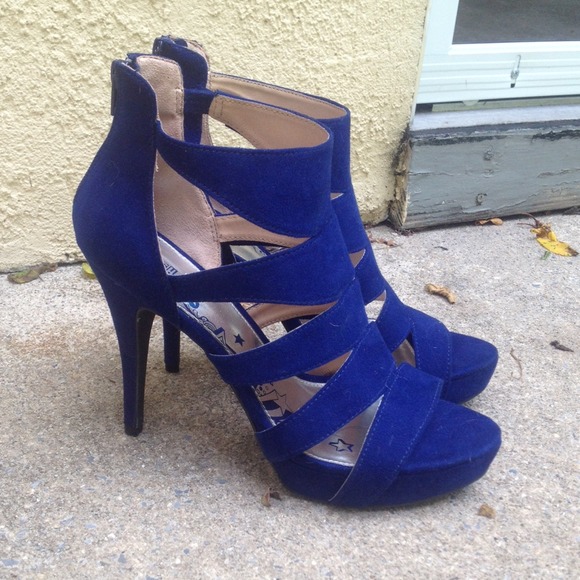 Suede Blue Heels