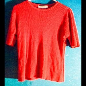 Red short sleeve sweater