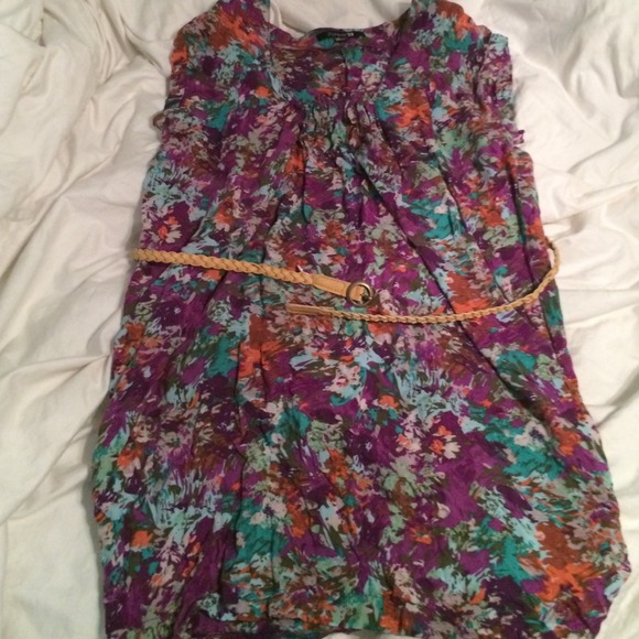 Forever 21 floral dress with waist belt