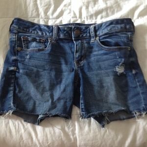 AMERICAN EAGLE Dungaree Style Super Stretch Shorts