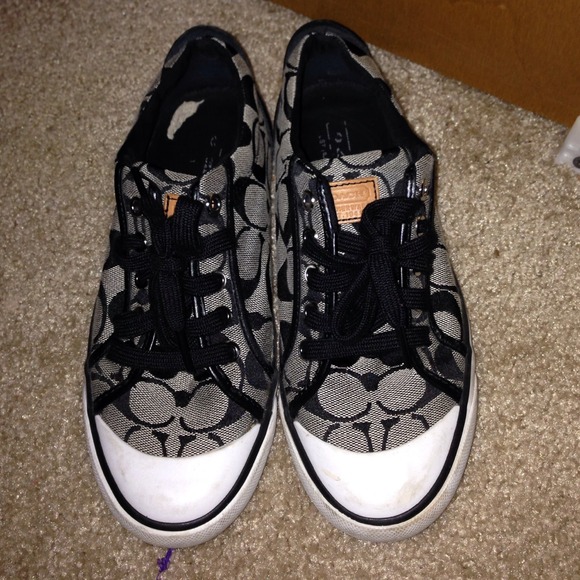 Black and grey coach shoes