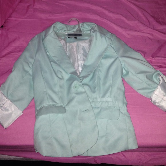 Blue and white blazer