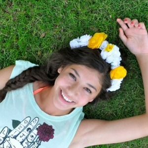 Beautiful White and Gold Rose Headband