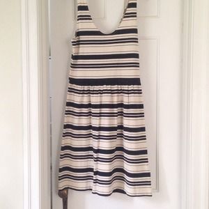 NWT J Crew Navy Stripe Cotton Dress