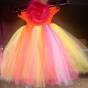 Beautiful neon multicolor tutu dress !