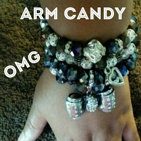 Handmade beaded stackable bracelets