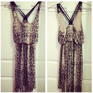Hi-Lo Snakeskin Print Dress