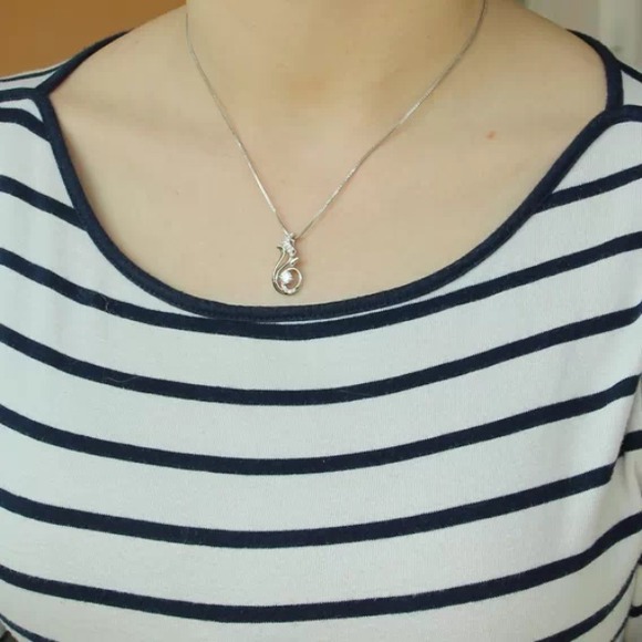 Fashion sterling silver necklace cubic zirconia