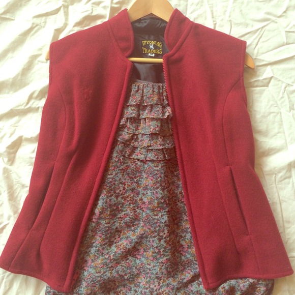 Wool Red riding vest by Wyoming Traders.