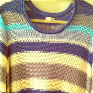 Colorful Cotton Loose Weave Sweater. NEW !