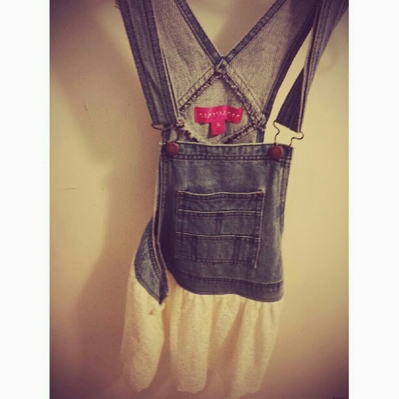 Jean and Lace Overall Dress