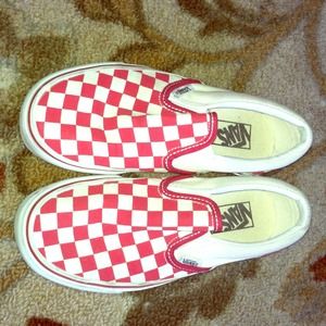 Red & cream checkered Vans