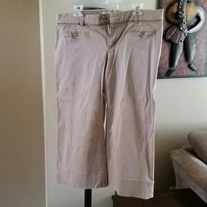 Khaki wide leg Capri pants